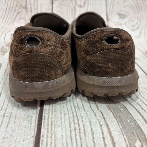 Skechers Go Walk Slip On Shoes Women's Sz 8 Brown Round Toe Suede Leather - Picture 5 of 12